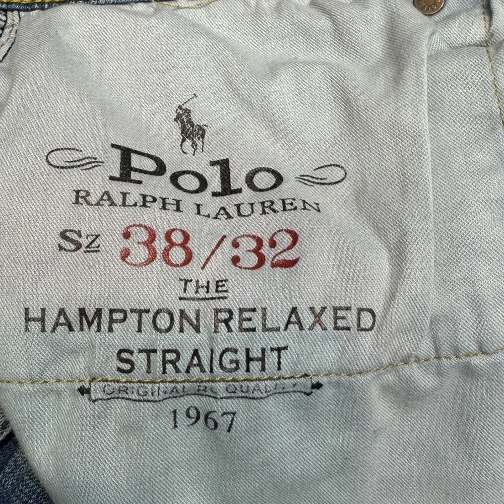 Polo Ralph Lauren Jeans Mens 38x32 Hampton Relaxed Straight Blue Denim Zip Pants